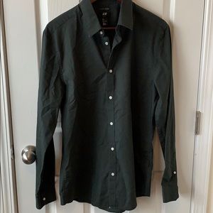 Green H&M easy iron dress shirt